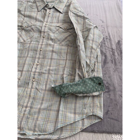 ROUGH STOCK Mens Shirt Size XL Snap Pearl  Buttons Long Sleeve ‎ Western Cowboy - Picture 13 of 14